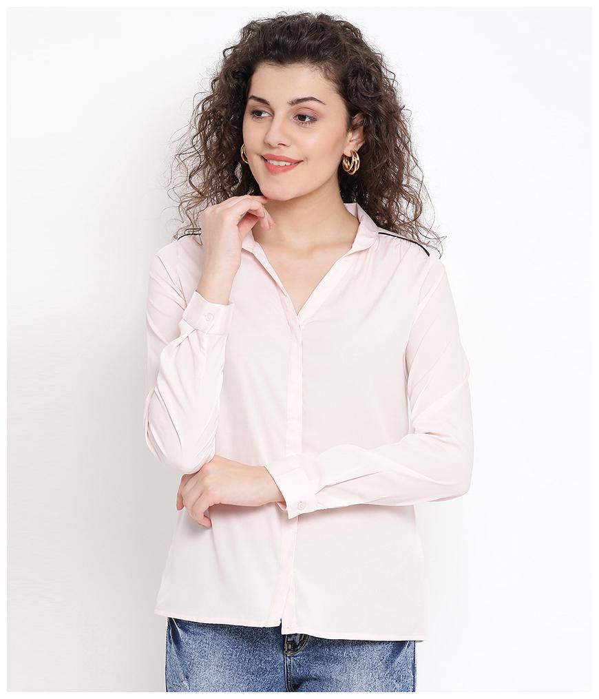 

Oxolloxo Women Pink Solid Regular Fit Shirt
