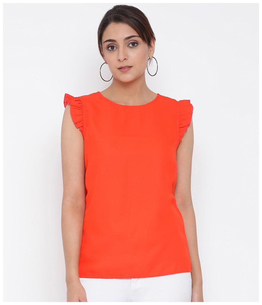 

Oxolloxo Women Solid Regular top - Orange