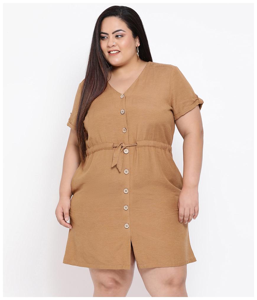 

Oxolloxo Brown Solid A-line dress