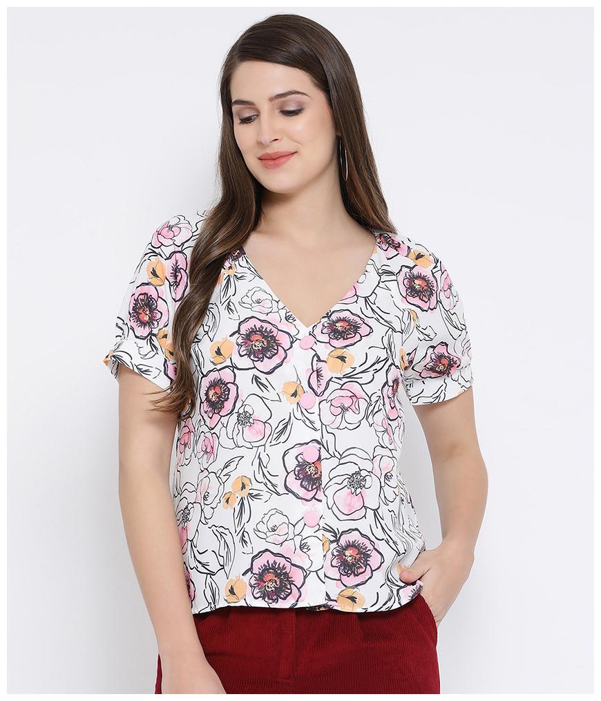 

Oxolloxo Women Floral A-line top - White