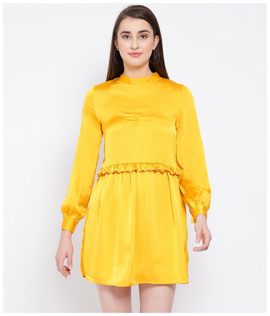 

Oxolloxo Yellow Solid A-line dress