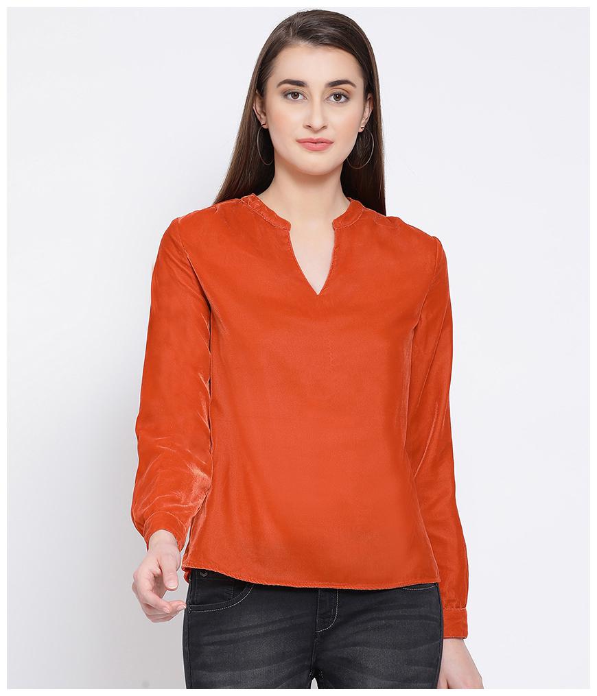 

Oxolloxo Women Solid A-line top - Orange