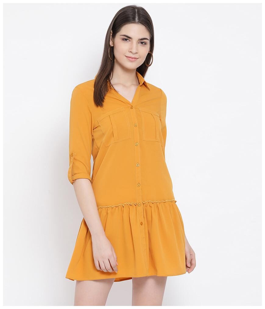 

Oxolloxo Yellow Solid A-line dress