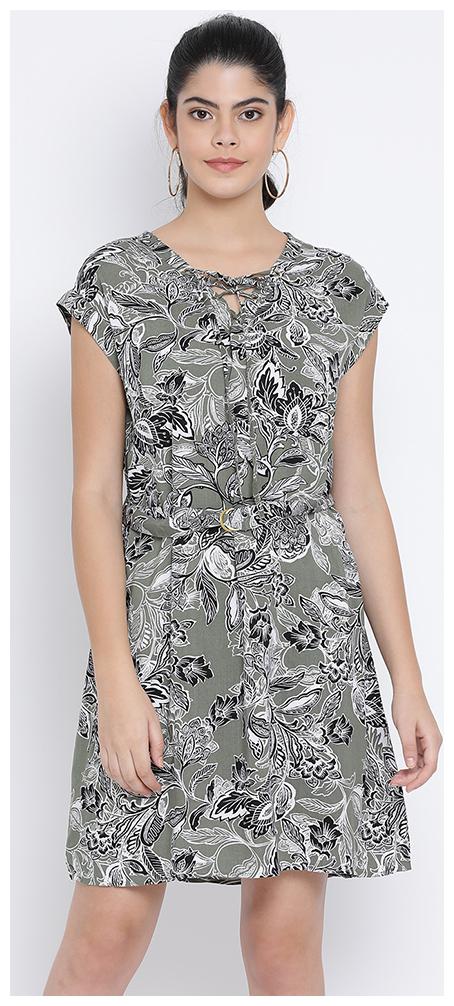 

OXOLLOXO Green Floral A-line dress