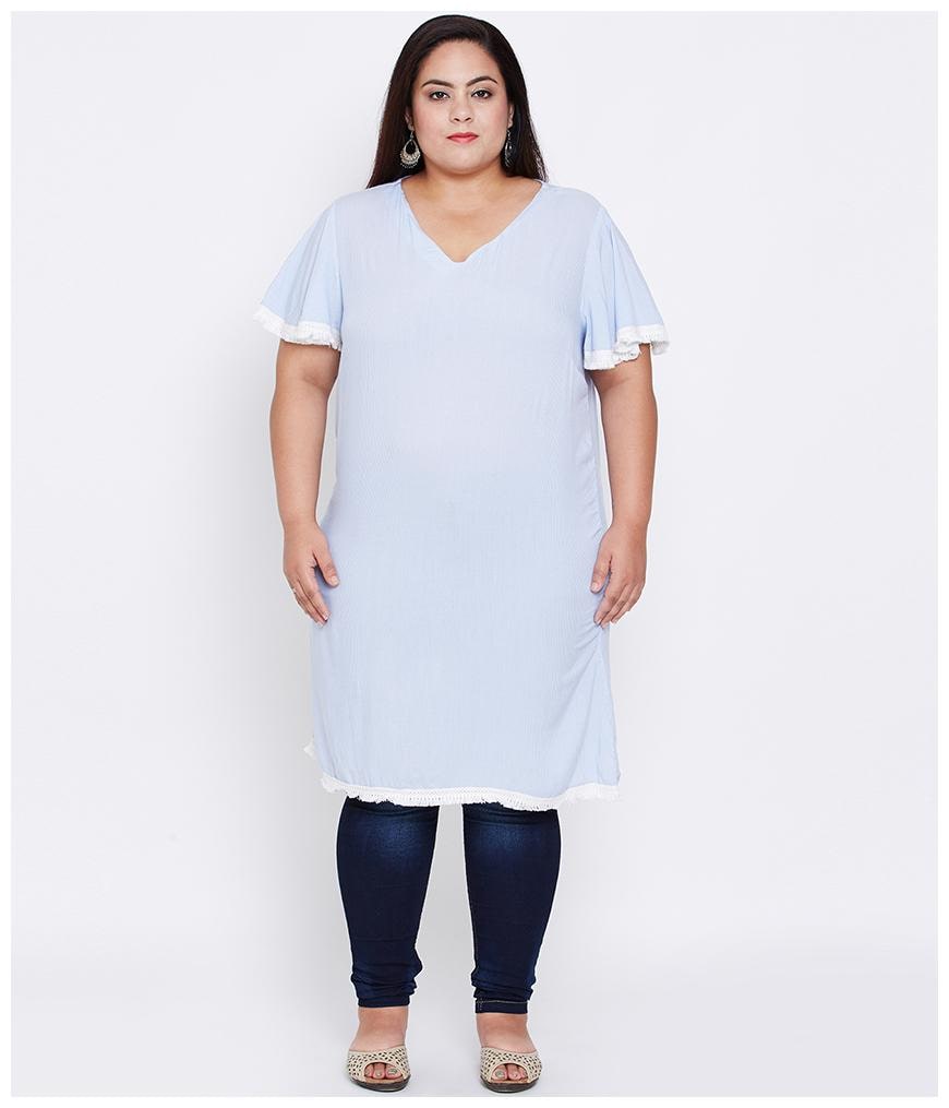 

Oxolloxo Women Solid Regular tunic - Blue