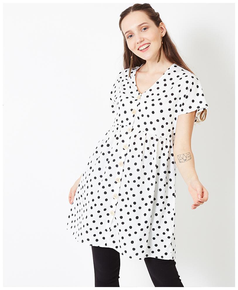 

OXOLLOXO Women Printed A-line top - White