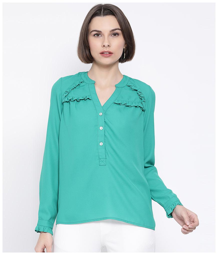 

Oxolloxo Women Solid A-line top - Green