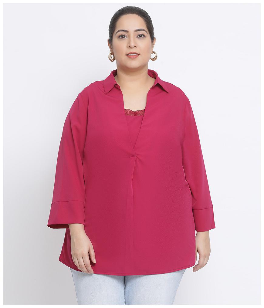 

Oxolloxo Women Solid Regular top - Pink