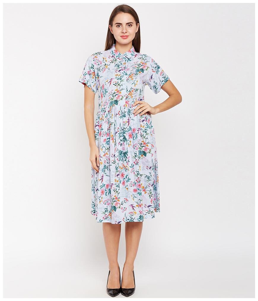 

Oxolloxo Women Viscose Rayon Floral Multi A Line Dress