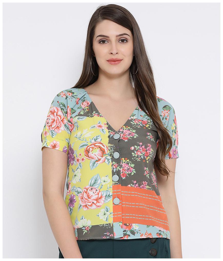 

Oxolloxo Women Floral A-line top - Yellow
