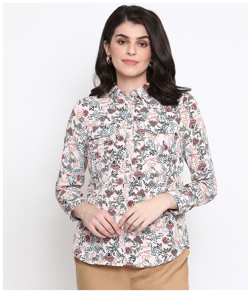 

Oxolloxo Women Pink Floral Regular Fit Shirt