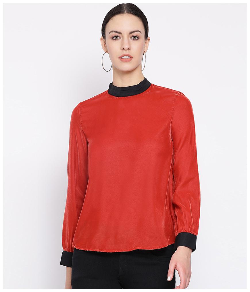 

Oxolloxo Women Solid A-line top - Orange