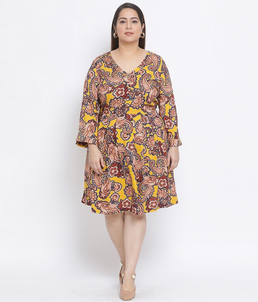

Oxolloxo Women Viscose Rayon Multi A Line Dress