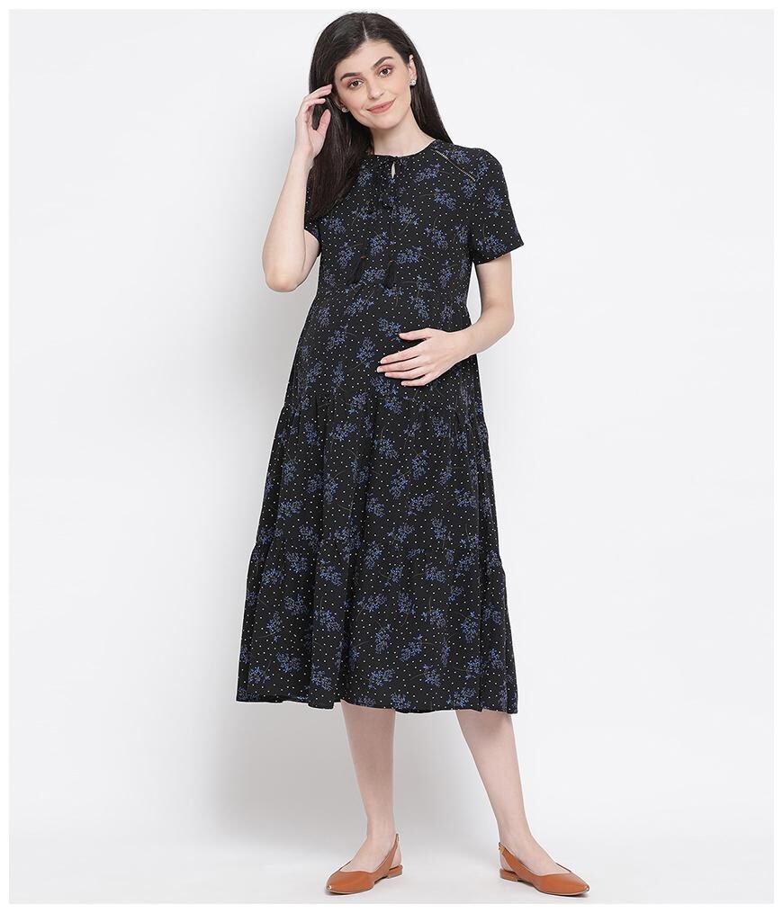 

Oxolloxo Womens Black Polyester Polka Dots Dress