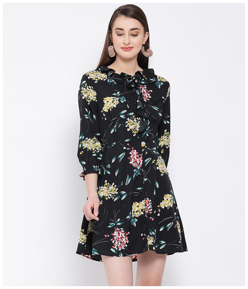 

Oxolloxo Black Floral A-line dress