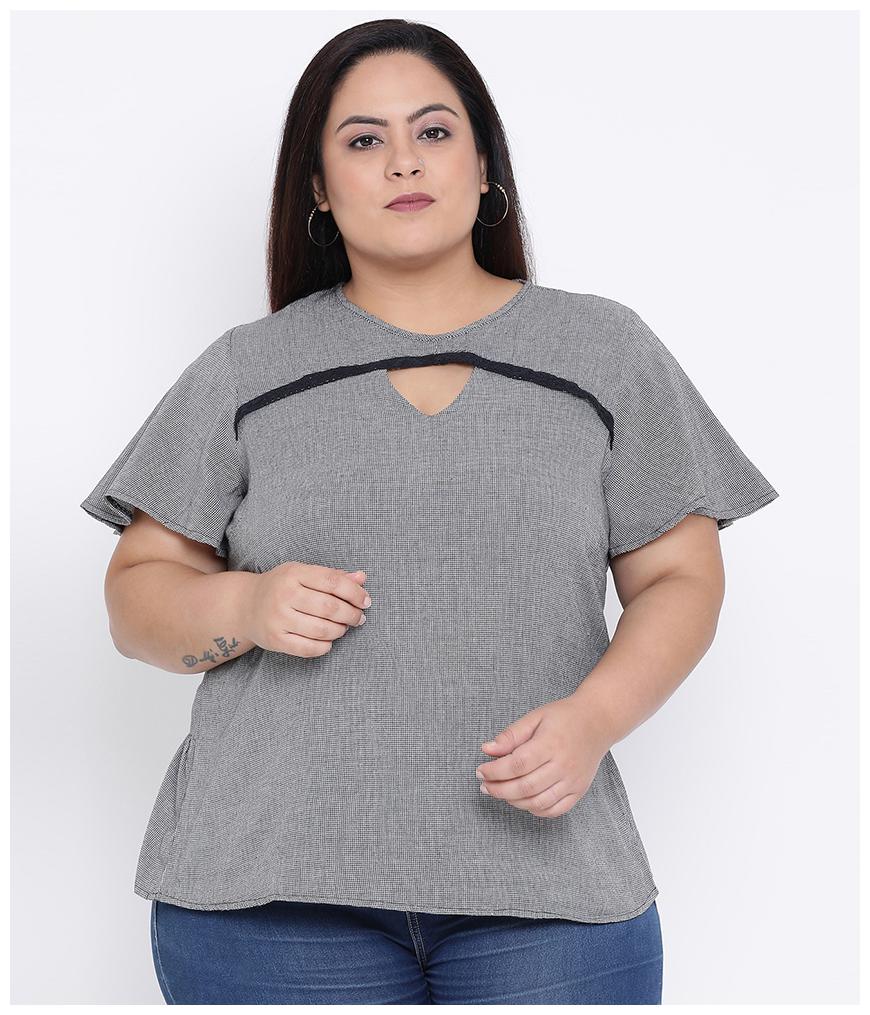 

Oxolloxo Women Checked Regular top - Grey