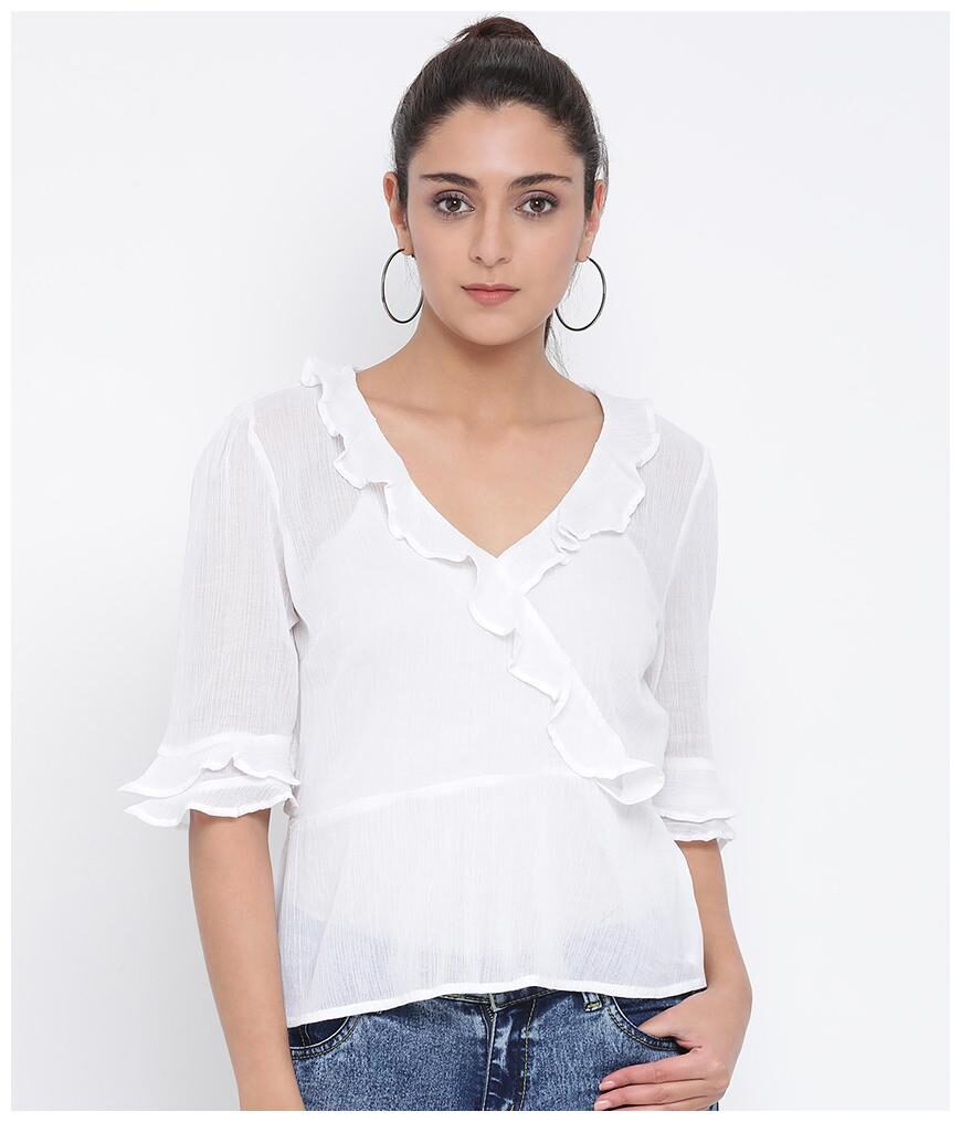

Oxolloxo Women Solid Regular top - White