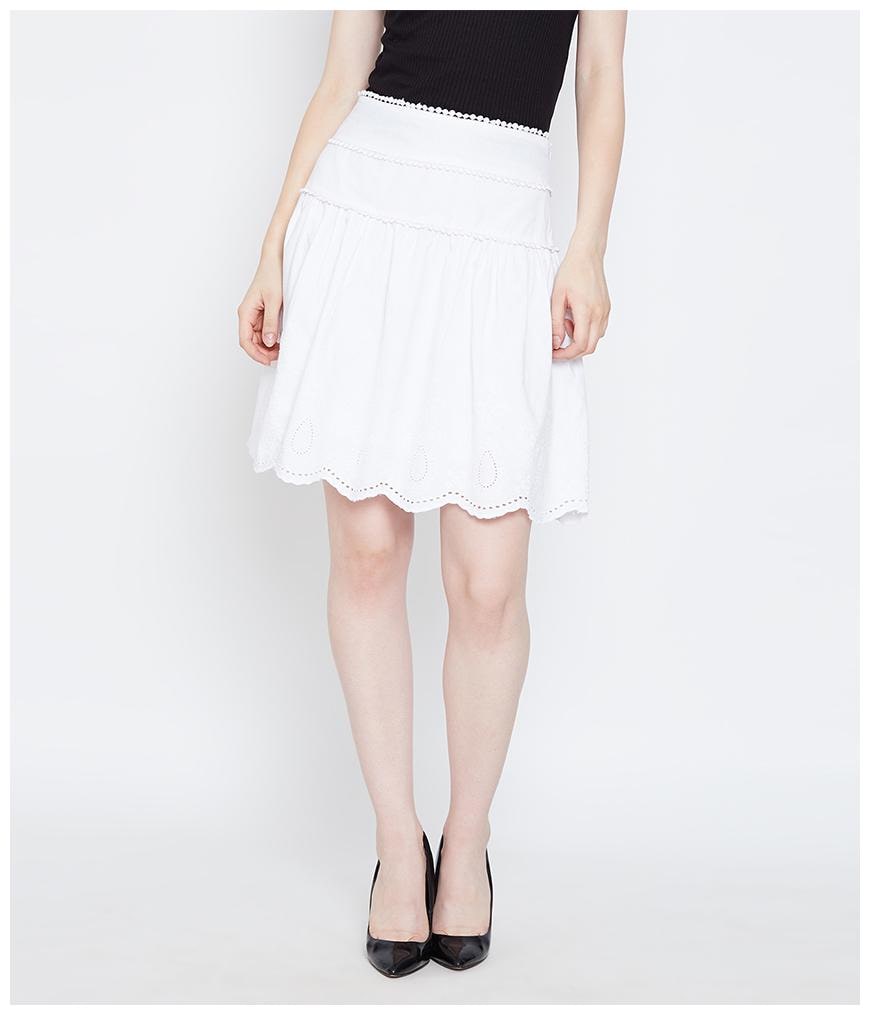 

Oxolloxo Solid A-line skirt Mini Skirt - White