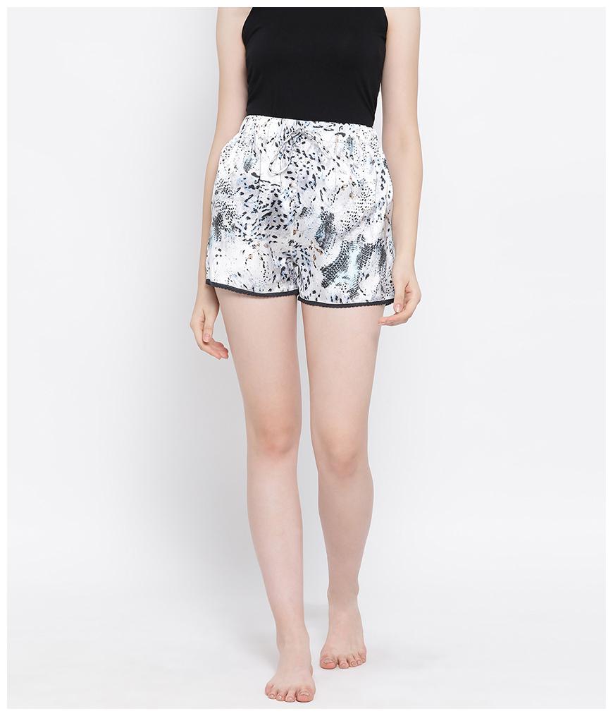 

Oxolloxo Women Regular fit Polyester Printed Shorts - Grey