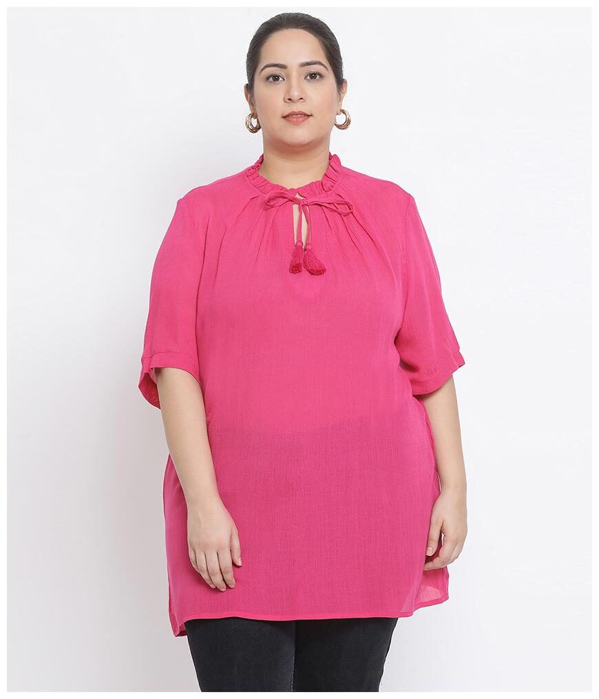 

Oxolloxo Women Solid Regular top - Pink