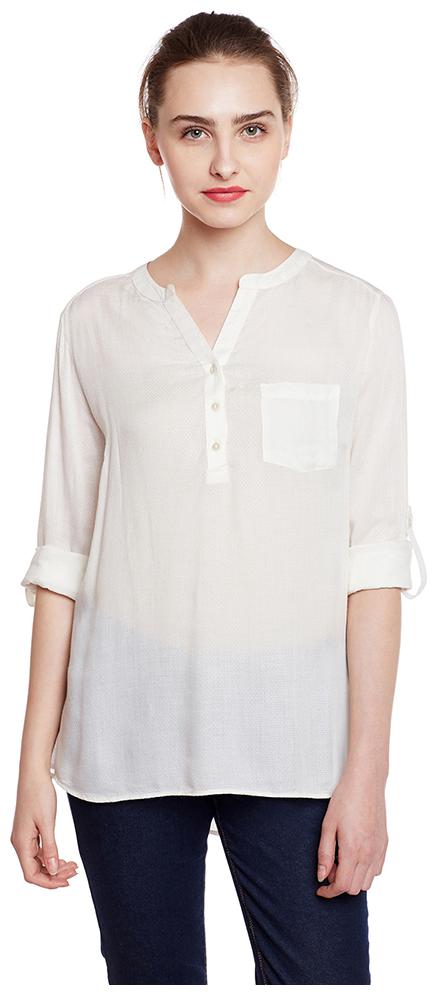 

OXOLLOXO Women Solid A-line top - White