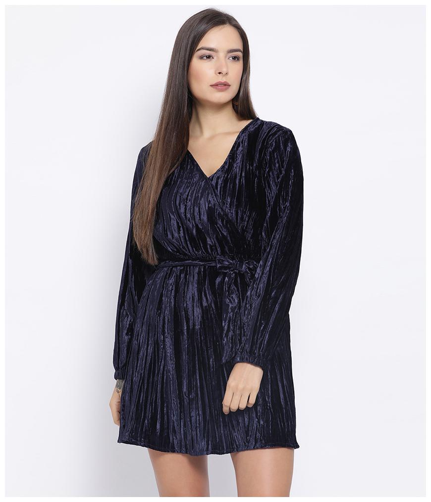 

Oxolloxo Blue Solid A-line dress