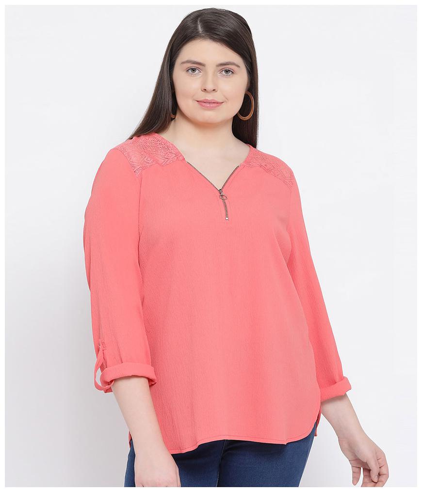 

Oxolloxo Women Solid A-line top - Pink