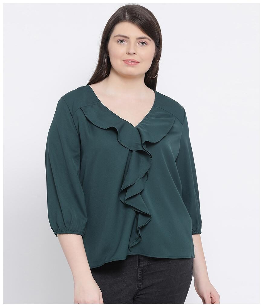 

Oxolloxo Women Solid A-line top - Green