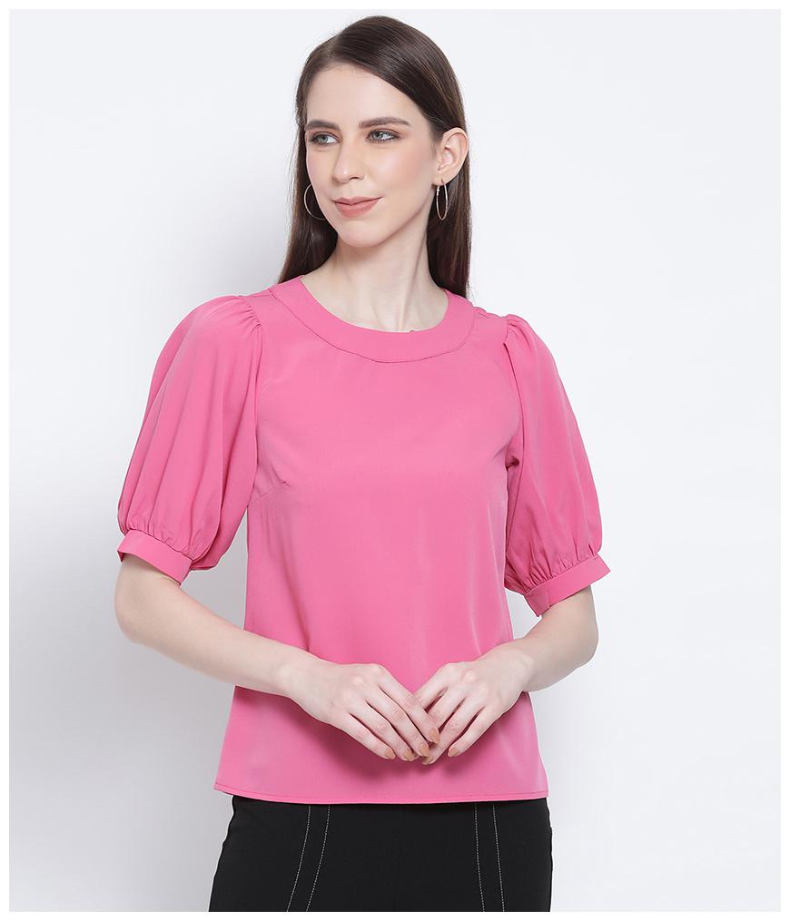 

Oxolloxo Women Solid Regular top - Pink