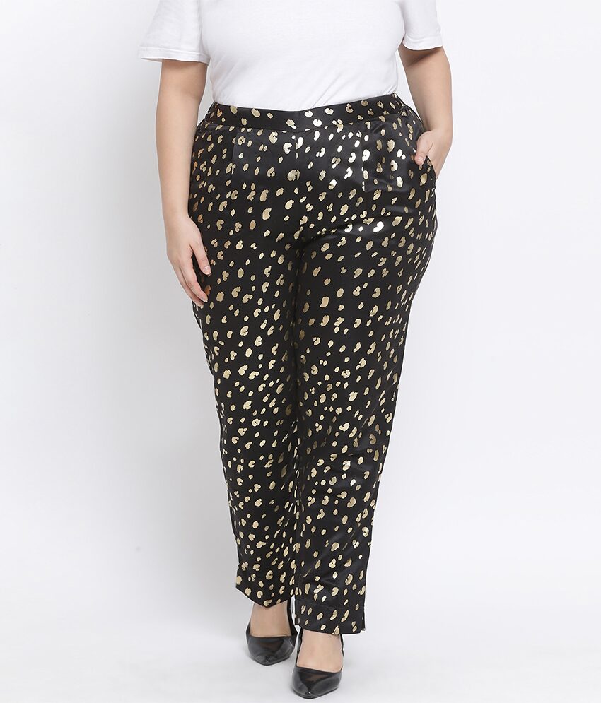 

Oxolloxo Women Polyester Printed Black Pant