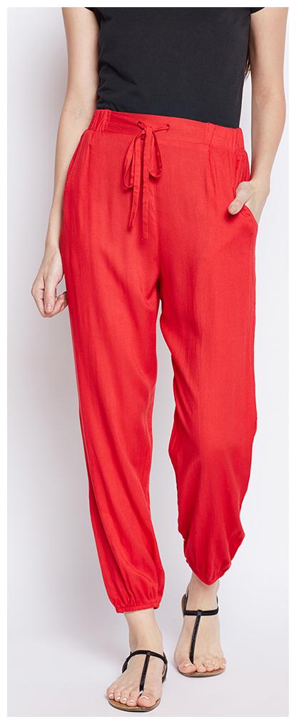 

OXOLLOXO Women Red Regular fit Regular trousers