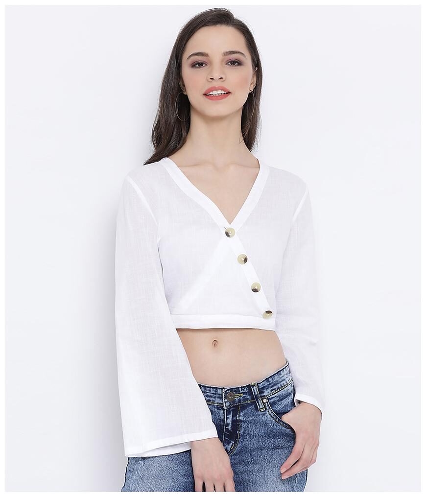 

Oxolloxo Women Solid Regular top - White