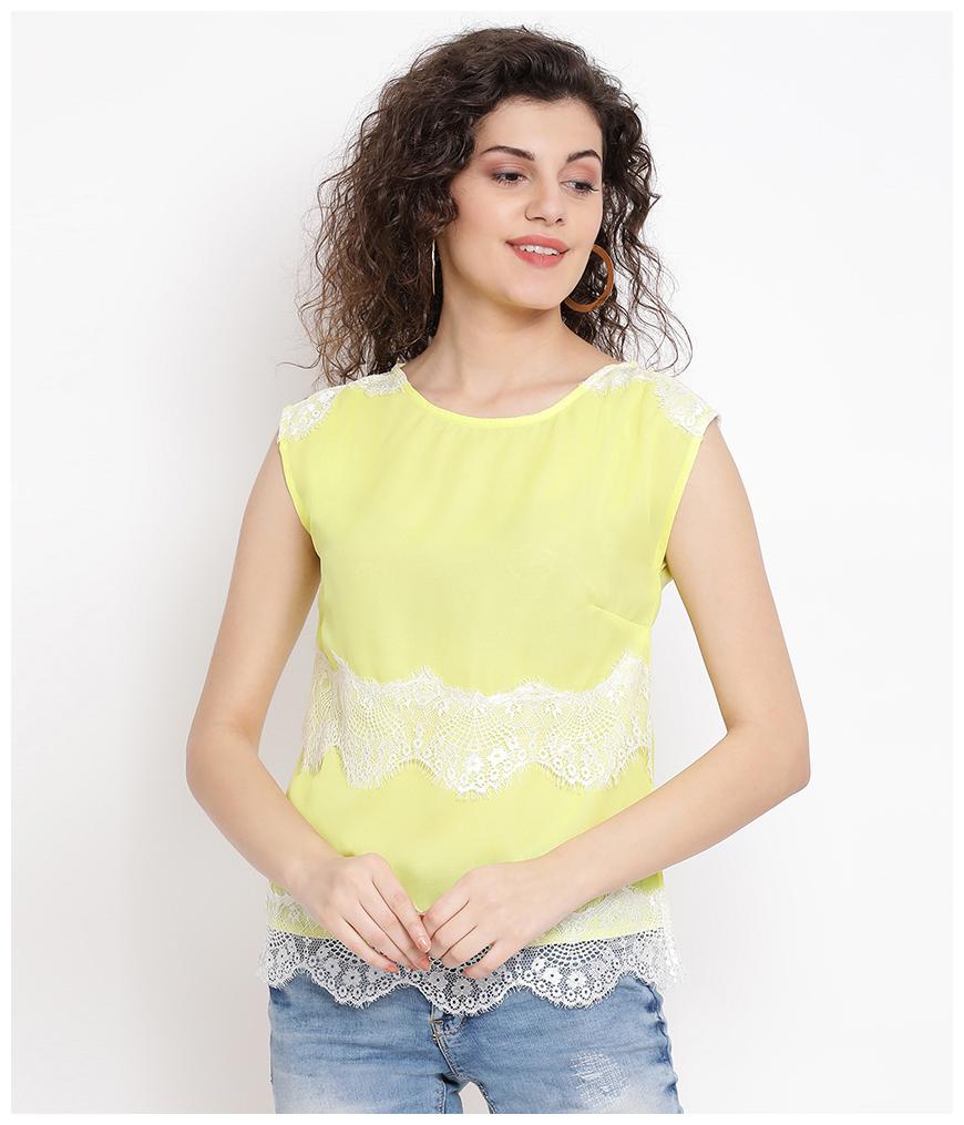

Oxolloxo Women Polyester Solid A Line Yellow