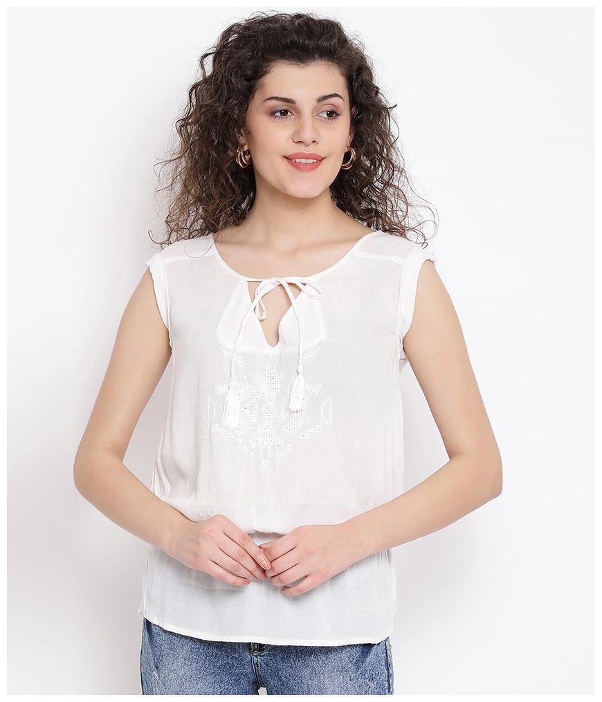 

Oxolloxo Women Viscose Rayon Solid A Line White