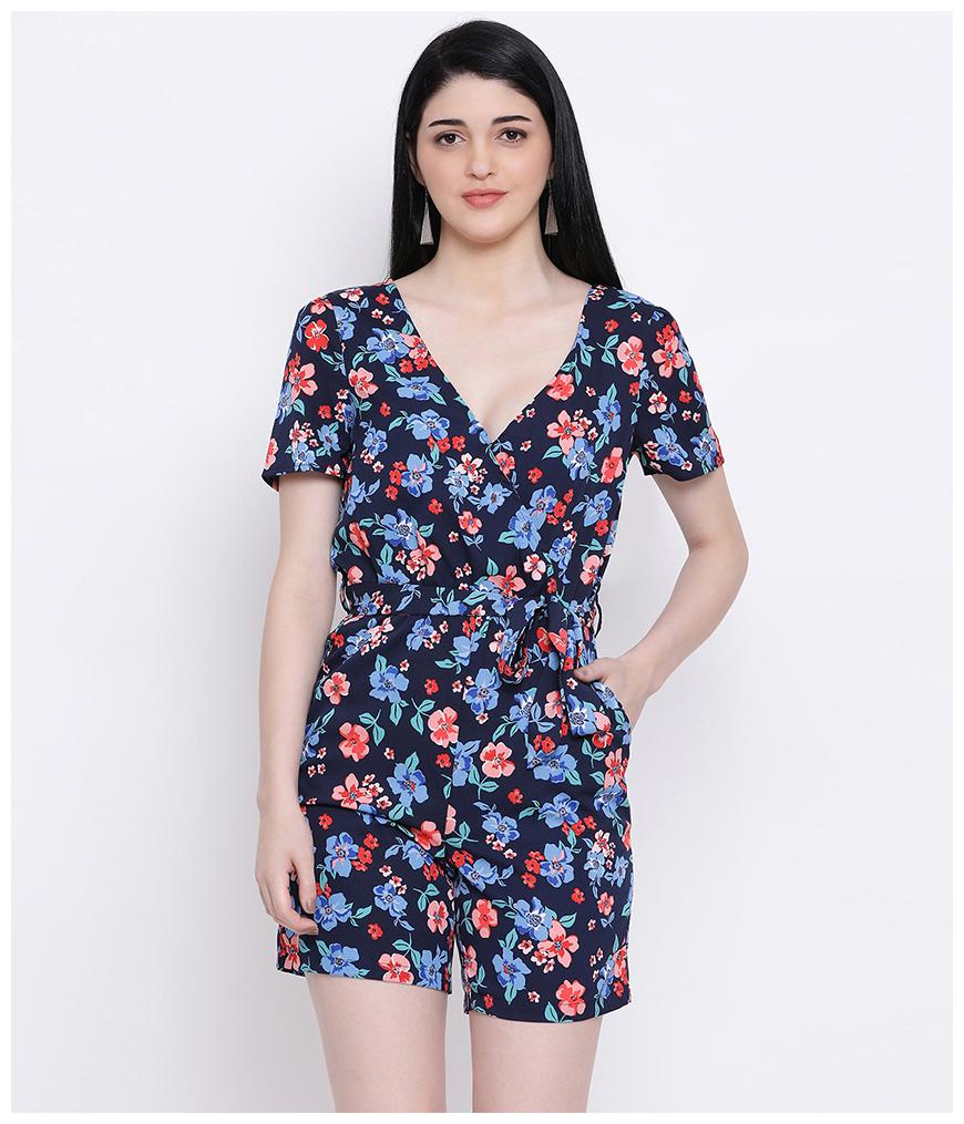 

Oxolloxo Floral Romper - Blue
