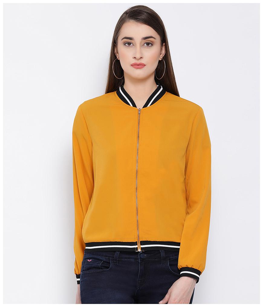 

Oxolloxo Women Solid Regular Jacket - Yellow