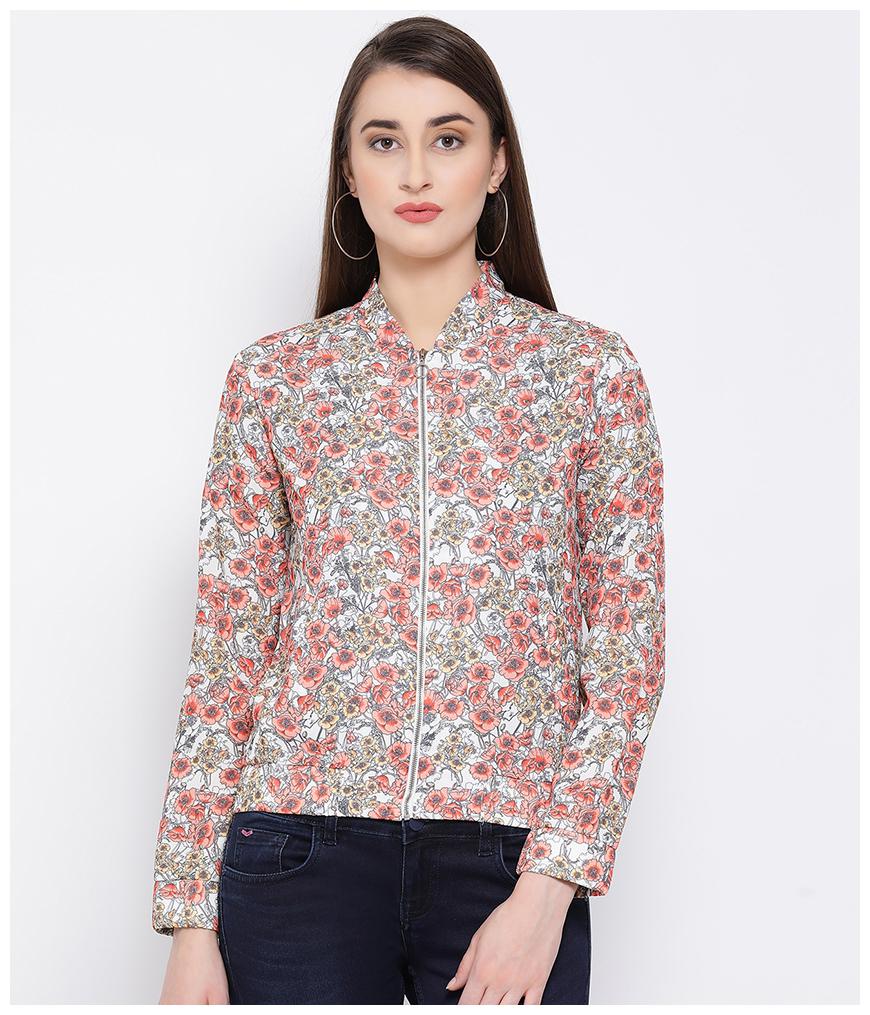

Oxolloxo Women Floral Regular Jacket - White