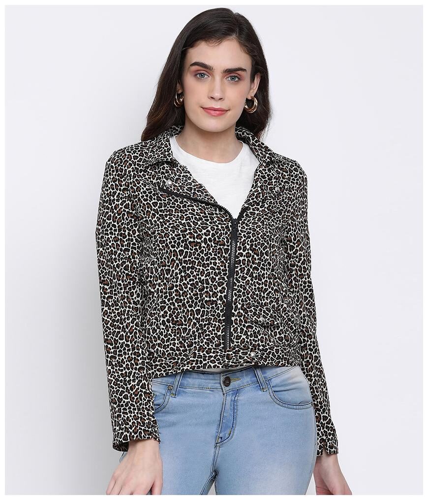 

Oxolloxo Women Animal Print Regular Jacket - Multi