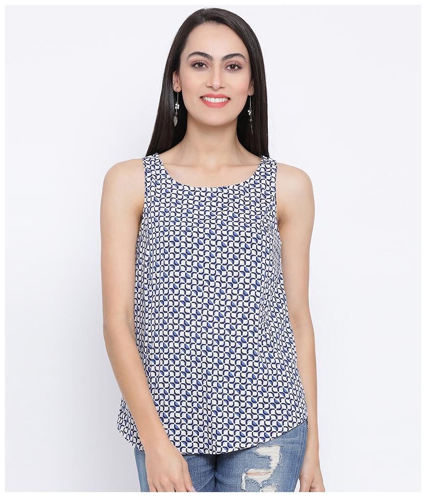 

Oxolloxo Women Polyester Printed A Line Blue
