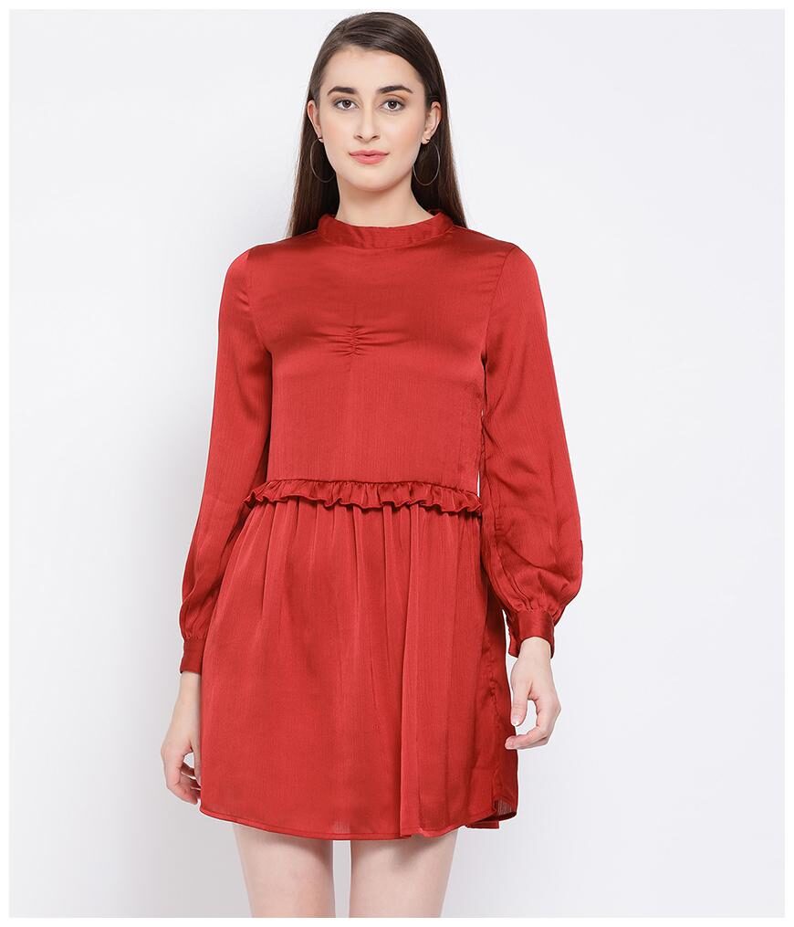 

Oxolloxo Red Solid A-line dress