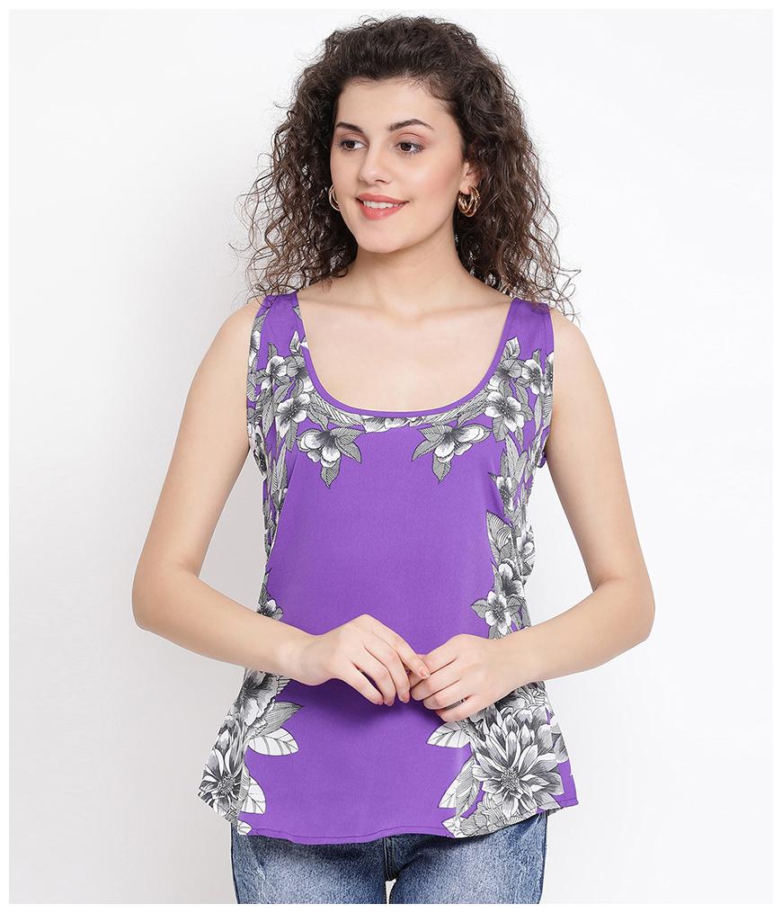 

Oxolloxo Women Polyester Floral A Line Purple