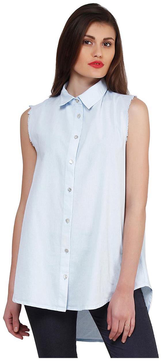 

Oxolloxo Women White Solid Regular Fit Shirt