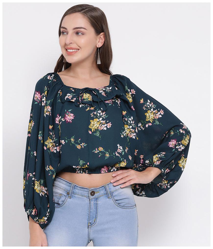 

Oxolloxo Women Floral Regular top - Blue
