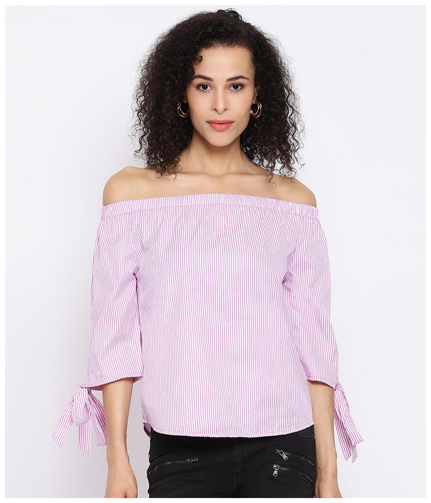 

Oxolloxo Women Striped Regular top - Pink