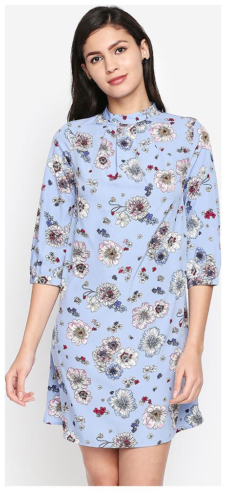 

OXOLLOXO Blue Printed A-line dress