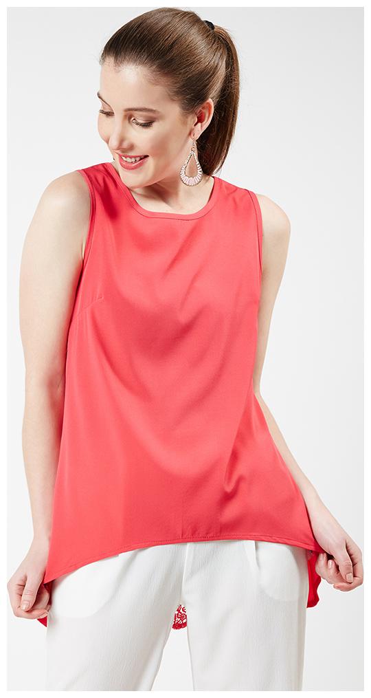 

OXOLLOXO Women Solid A-line top - Pink