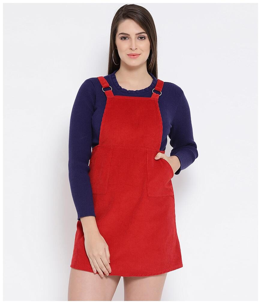 

OXOLLOXO Solid Dungaree - Red
