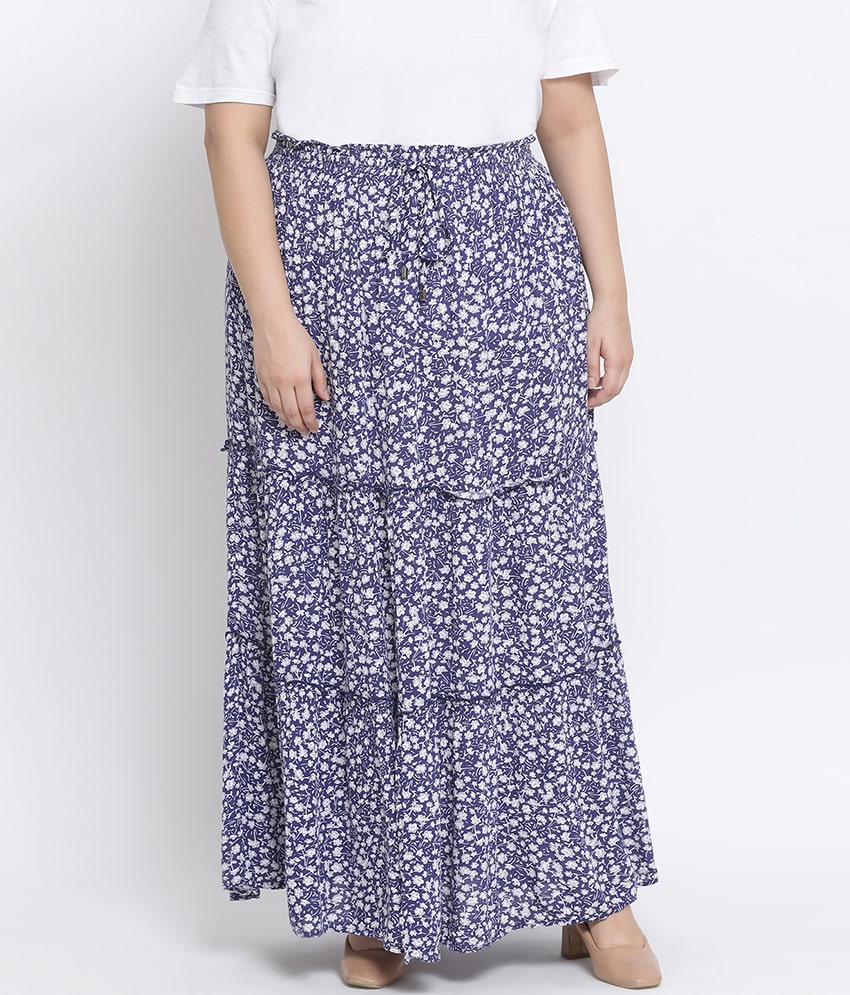 

Oxolloxo Floral A-line skirt Maxi Skirt - Blue