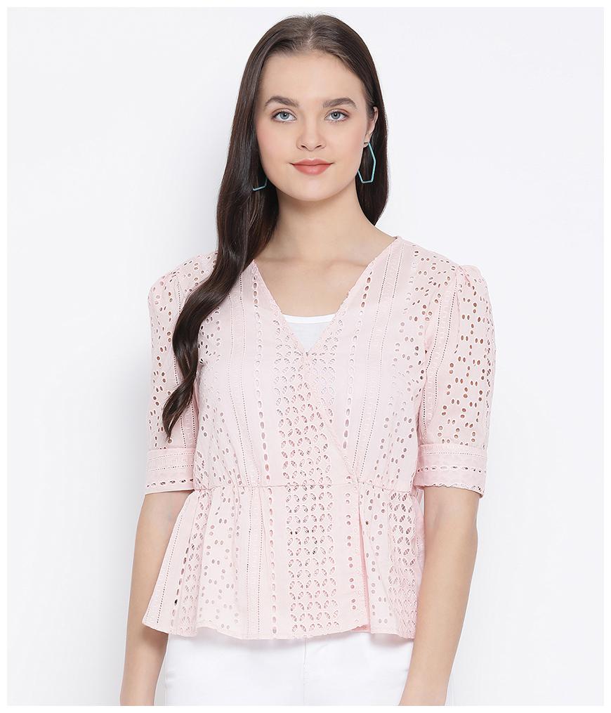 

Oxolloxo Women Solid A-line top - Pink
