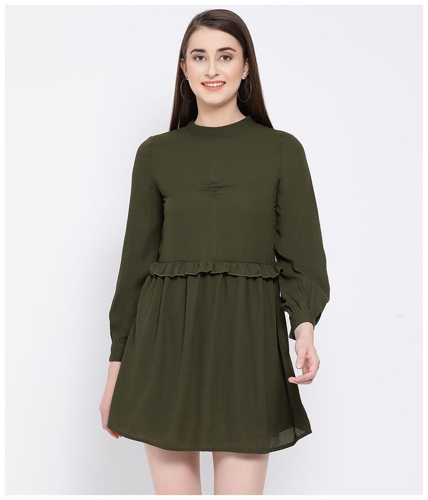 

Oxolloxo Green Solid A-line dress